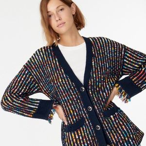 NWOT JCrew Tweed Stitch Vneck Cardigan M